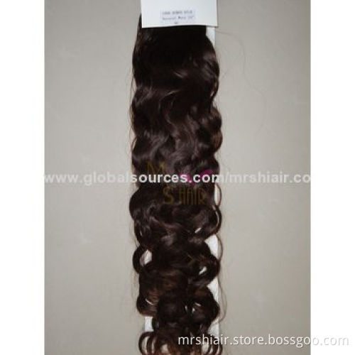 24-inch Color 6# Natural Wave Indian Remy Hair Weaving